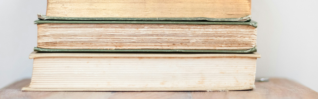 a stack of old books